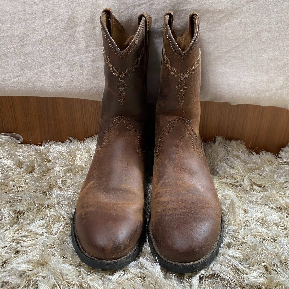 Men's Round Toe Brown Cowboy Boots